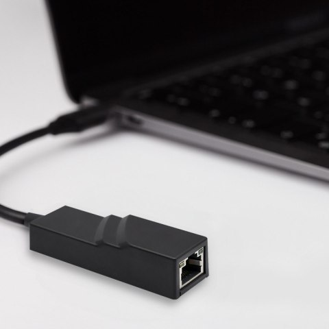 Qoltec Adapter sieciowy przejściówka USB-C 3.1 | RJ-45 | Ethernet | 1000Mb/s