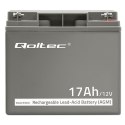 Qoltec Akumulator AGM | 12V | 17Ah | Bezobsługowy | Wydajny | LongLife | do UPS, skutera
