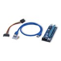 Qoltec Riser PCI-E 1x - 16x | USB 3.0 | ver. 006C | SATA/ IDE MOLEX 4pin