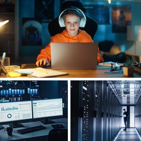 Qoltec Zasilacz awaryjny UPS On-line | Pure Sine Wave | 3kVA | 2.4kW | LCD | USB