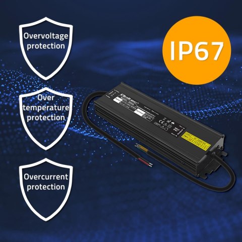 Qoltec Zasilacz impulsowy LED IP67 | 150W | 12V | 12.5A | Wodoodporny | Czarny