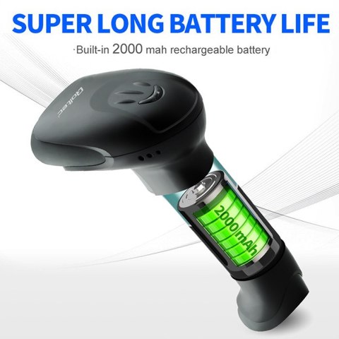 Qoltec Bezprzewodowy skaner czytnik kodów kreskowych i QR | 1D 2D | USB | 2.4G | Szybki