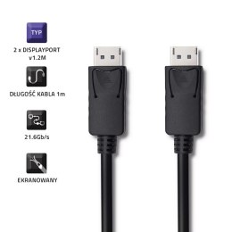 Qoltec DisplayPort v1.2 męski | DisplayPort v1.2 męski | 5K | 1m