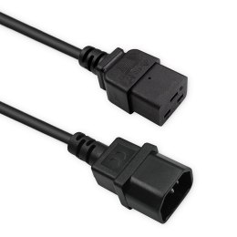 Qoltec Kabel przedłużający zasilający IEC C14/C19 | 3x1.5mm² | 2m