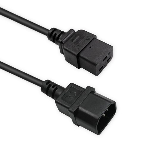 Qoltec Kabel przedłużający zasilający IEC C14/C19 | 3x1.5mm² | 2m