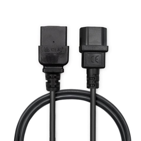 Qoltec Kabel przedłużający zasilający IEC C14/C19 | 3x1.5mm² | 2m