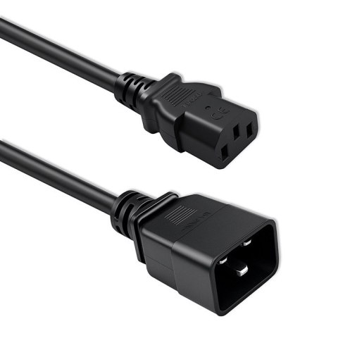 Qoltec Kabel przedłużający zasilający IEC C20/C13 | 3x1.5mm² | 1.2m