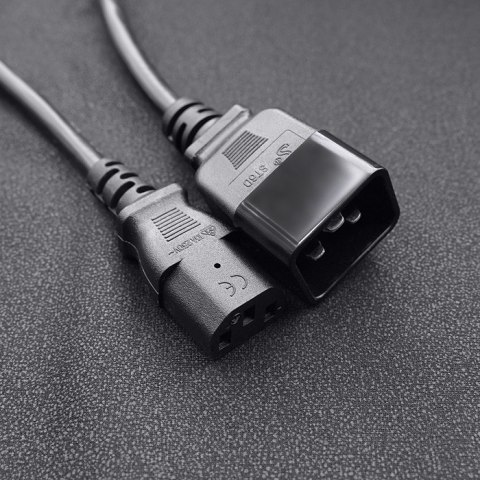 Qoltec Kabel przedłużający zasilający IEC C20/C13 | 3x1.5mm² | 1.2m