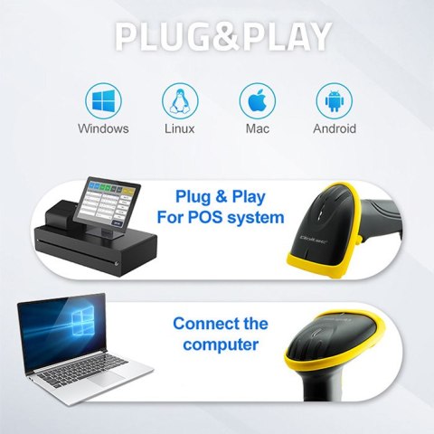 Qoltec Skaner czytnik kodów kreskowych 1D | EAN | USB