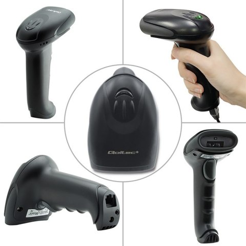 Qoltec Skaner czytnik kodów kreskowych 1D | matryca CCD | USB | Czarny