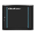 Qoltec Szafa RACK 19" | 9U | 600 x 500 x 450 | Hartowane drzwi | Wisząca | Stalowa obudowa | Zamek | Czarna
