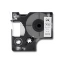 Qoltec Taśma do DYMO D1 45013| 12mm x 7m | Biała/ Czarny nadruk