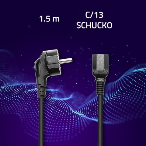 Qoltec Kabel zasilający IEC C13/SCHUKO | 3x0.75mm² | 1.5m