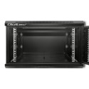 Qoltec Szafa RACK 19" | 6U | 600 x 370 x 600 | Perforowane drzwi | Wisząca | Stalowa obudowa | Zamek | Czarna