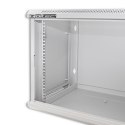 Qoltec Szafa RACK 19" | 9U | 600 x 500 x 600 | Hartowane drzwi | Wisząca | Stalowa obudowa | Zamek | Szara