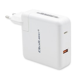 Qoltec Ładowarka GaN FAST 108W | 5-20V | 3-4.7A | USB C | Laptop | Smartfon | Biała