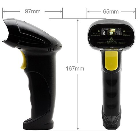 Qoltec Skaner czytnik kodów kreskowych 1D | EAN | USB | Czarny