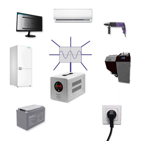 Qoltec Zasilacz awaryjny UPS 800VA/560 | Przetwornica 12/230V z AVR | SF | Sinus