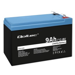 Qoltec Akumulator LiFePO4 Litowo-Żelazowo-Fosforanowy | 12.8V | 9Ah | 115.2Wh | BMS