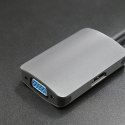 Qoltec Hub Adapter USB-C 3.1 2w1 | HDMI 4K | VGA