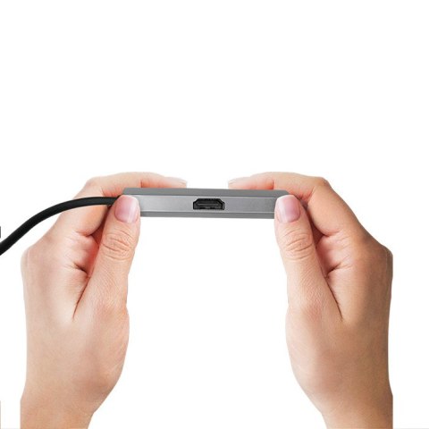 Qoltec Hub Adapter USB-C 3.1 2w1 | HDMI 4K | VGA