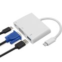 Qoltec Hub Adapter USB-C 3.1 3w1 | USB 3.0 | VGA | USB-C 3.1 PD 92W