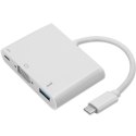 Qoltec Hub Adapter USB-C 3.1 3w1 | USB 3.0 | VGA | USB-C 3.1 PD 92W