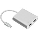 Qoltec Hub Adapter USB-C 3.1 4w1 | USB 3.0 | VGA | RJ45 | USB-C PD 92W