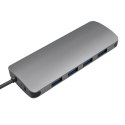 Qoltec Hub Adapter USB-C 3.1 5w1 | 4x USB 3.0 | DC