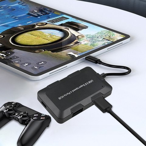 Qoltec Hub Adapter USB-C 3.1 5w1 | 4x USB 3.0 | micro USB