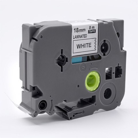 Qoltec Taśma do BROTHER TZ2-241 | 18mm x 8m | Biała/ Czarny nadruk