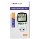 Qoltec Watomierz Licznik zużycia energii PM0627 z historią pomiaru| 3680W | 16A | LCD
