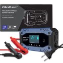 Qoltec Inteligentna ładowarka do akumulatora STD AGM GEL LiFePO4 | Prostownik z funkcją naprawy |12-24V |10A | LCD | 9 - stopnio