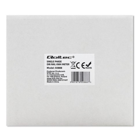 Qoltec Jednofazowy elektroniczny licznik | miernik zużycia energii | 230V | LCD