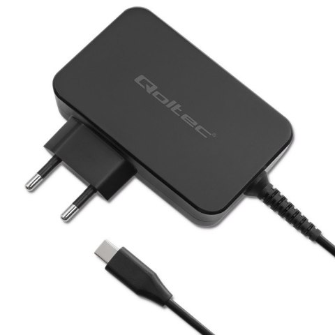 Qoltec Ładowarka GaN POWER PRO | 1xUSB-C | 100W | 5-20V | 3-5A | Laptop | Smartfon | Czarna