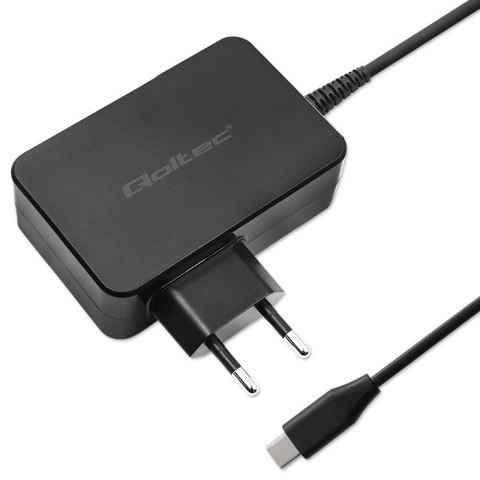 Qoltec Ładowarka GaN POWER PRO | 1xUSB-C | 100W | 5-20V | 3-5A | Laptop | Smartfon | Czarna