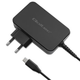 Qoltec Ładowarka GaN POWER PRO | 1xUSB-C | 90W | 5-20V | 3-4.5A | Laptop | Smartfon | Czarna