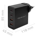 Qoltec Ładowarka GaN POWER PRO | 2xUSB-C | 2xUSB | 130W | 5-20V | 1.5-5A | PD | Laptop | Smartfon | Czarna