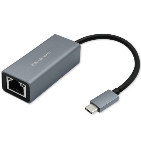 Qoltec Adapter sieciowy przejściówka USB-C 3.1 | RJ45 | Ethernet | 1000Mb/s | Aluminiowy