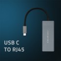 Qoltec Adapter sieciowy przejściówka USB-C 3.1 | RJ45 | Ethernet | 1000Mb/s | Aluminiowy