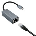 Qoltec Adapter sieciowy przejściówka USB-C 3.1 | RJ45 | Ethernet | 1000Mb/s | Aluminiowy