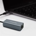 Qoltec Adapter sieciowy przejściówka USB-C 3.1 | RJ45 | Ethernet | 1000Mb/s | Aluminiowy