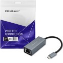 Qoltec Adapter sieciowy przejściówka USB-C 3.1 | RJ45 | Ethernet | 1000Mb/s | Aluminiowy