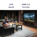 Qoltec Aktywny rozdzielacz Splitter 2 x HDMI 4K x 2K | 6Gb/s | 60Hz | High stability
