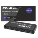 Qoltec Aktywny rozdzielacz Splitter 4 x HDMI 4K x 2K | 6Gb/s | 60Hz | High stability