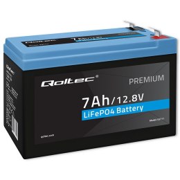 Qoltec Akumulator LiFePO4 Litowo-Żelazowo-Fosforanowy | 12.8V | 7Ah | 89.6Wh | BMS
