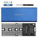 Qoltec Aluminiowa Obudowa | Kieszeń na dysk M.2 SSD | SATA | NGFF | USB 3.0 | Super speed 5Gb/s | 2TB | Niebieski