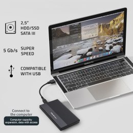 Qoltec Aluminiowa Obudowa | Kieszeń na dysk SSD HDD 2.5