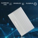Qoltec Aluminiowa Obudowa | Kieszeń na dysk SSD HDD 2.5" | SATA | USB 3.0 | Super speed 5Gb/s | 2TB | Srebrny