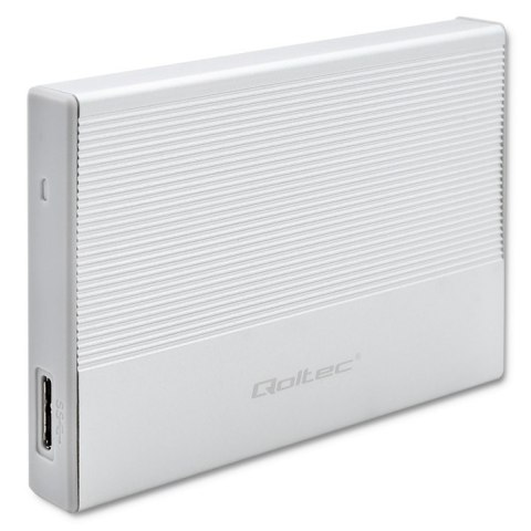 Qoltec Aluminiowa Obudowa | Kieszeń na dysk SSD HDD 2.5" | SATA | USB 3.0 | Super speed 5Gb/s | 2TB | Srebrny